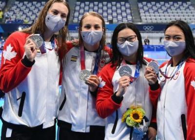 کسب اولین مدال کانادا در توکیو از سوی بانوان شناگر