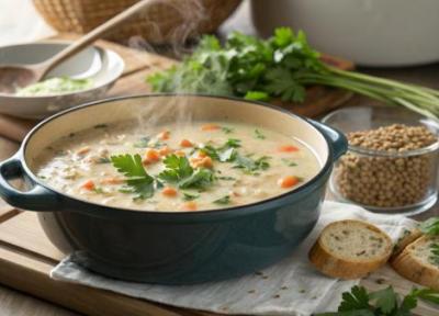 طرز تهیه سوپ ماست و گشنیز خانگی خوش عطر و مقوی